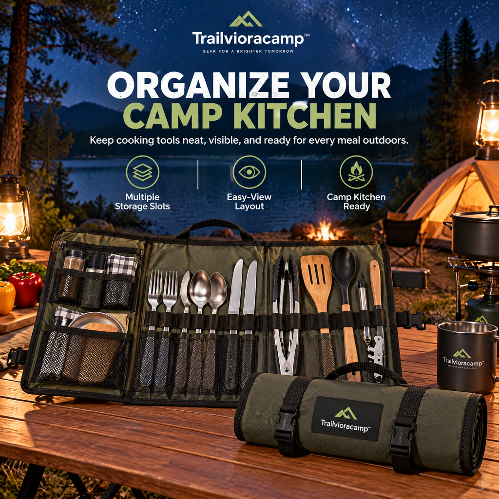 Trailvioracamp™ Camping Utensil Organizer Roll