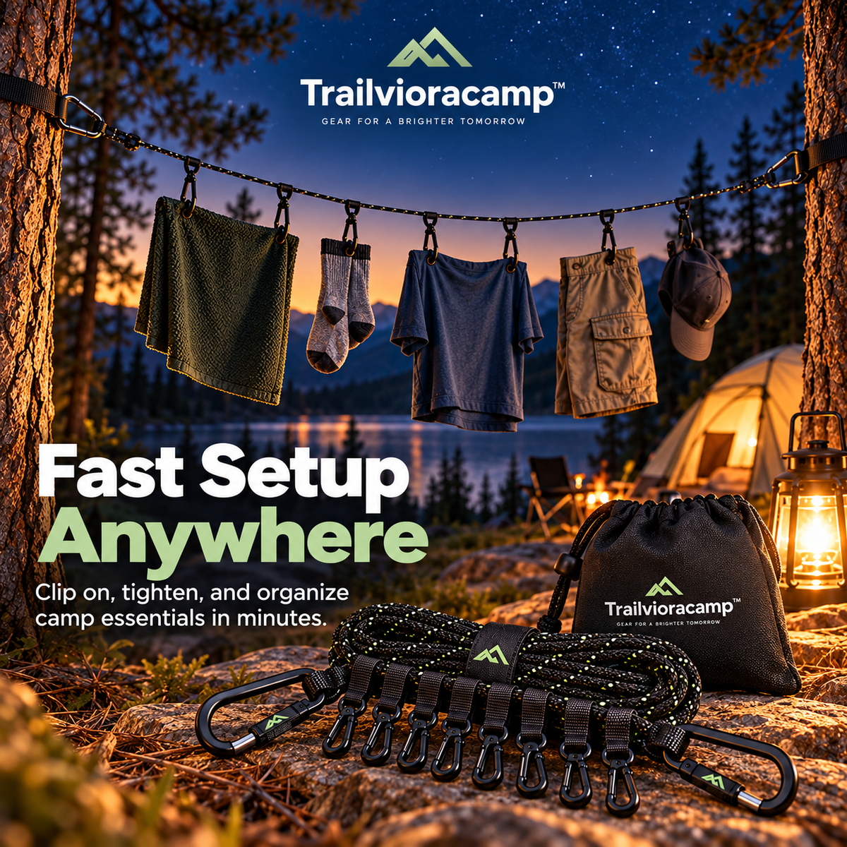 Trailvioracamp™ Portable Camping Clothesline