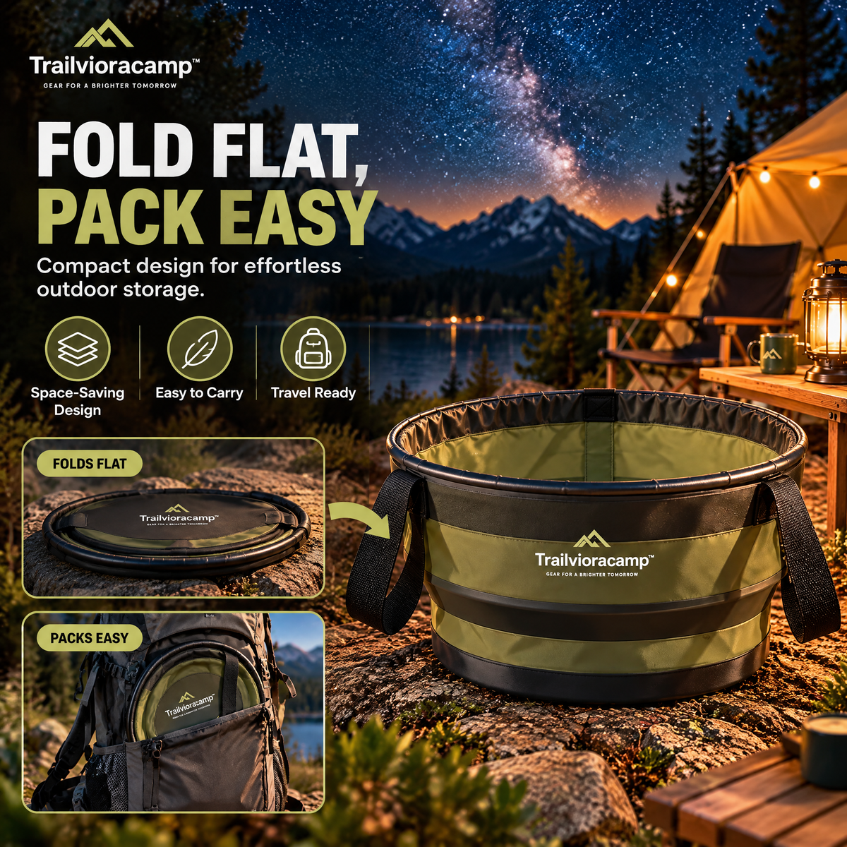 Trailvioracamp™ Portable Camping Wash Basin