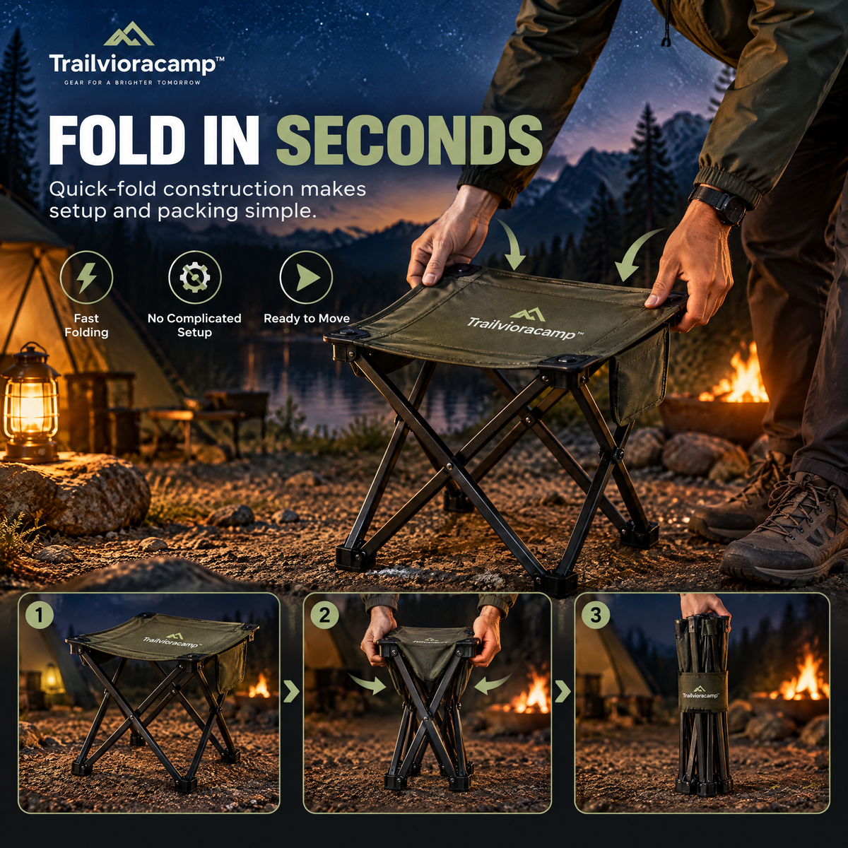 Trailvioracamp™ Foldable Camping Stool