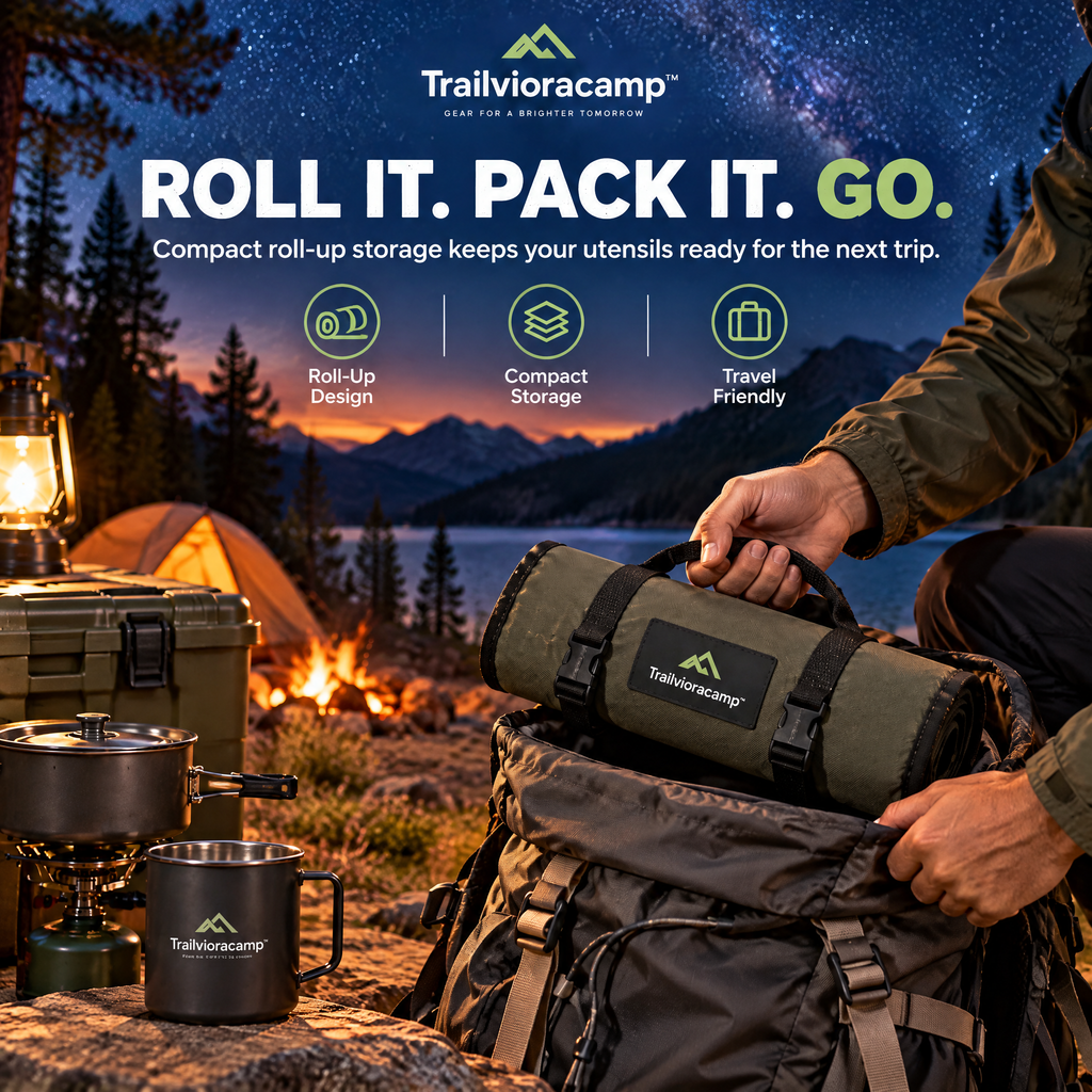 Trailvioracamp™ Camping Utensil Organizer Roll