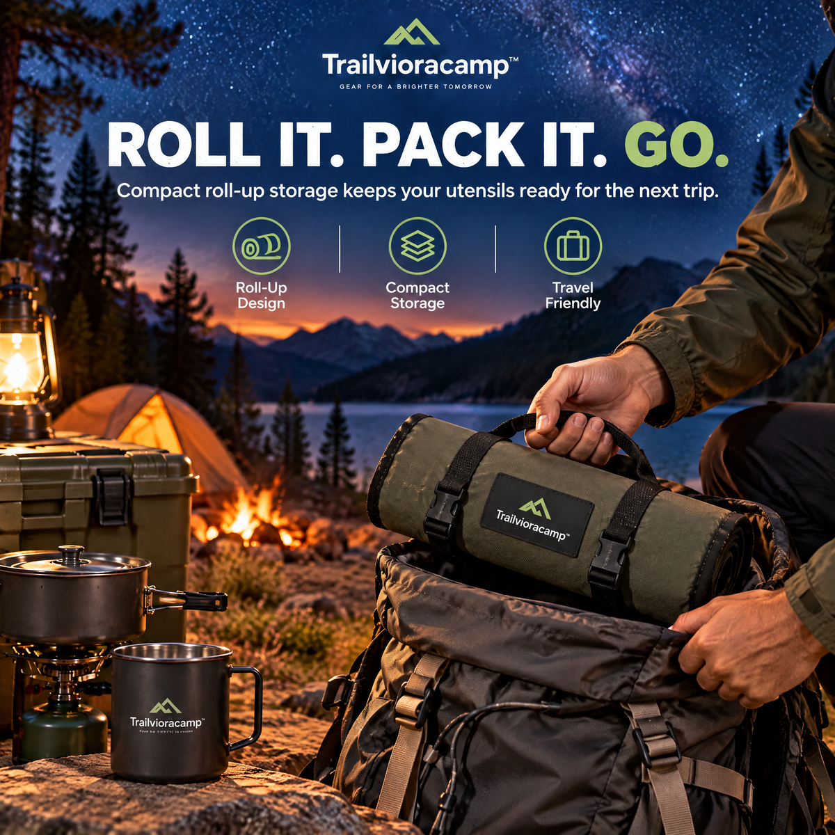 Trailvioracamp™ Camping Utensil Organizer Roll