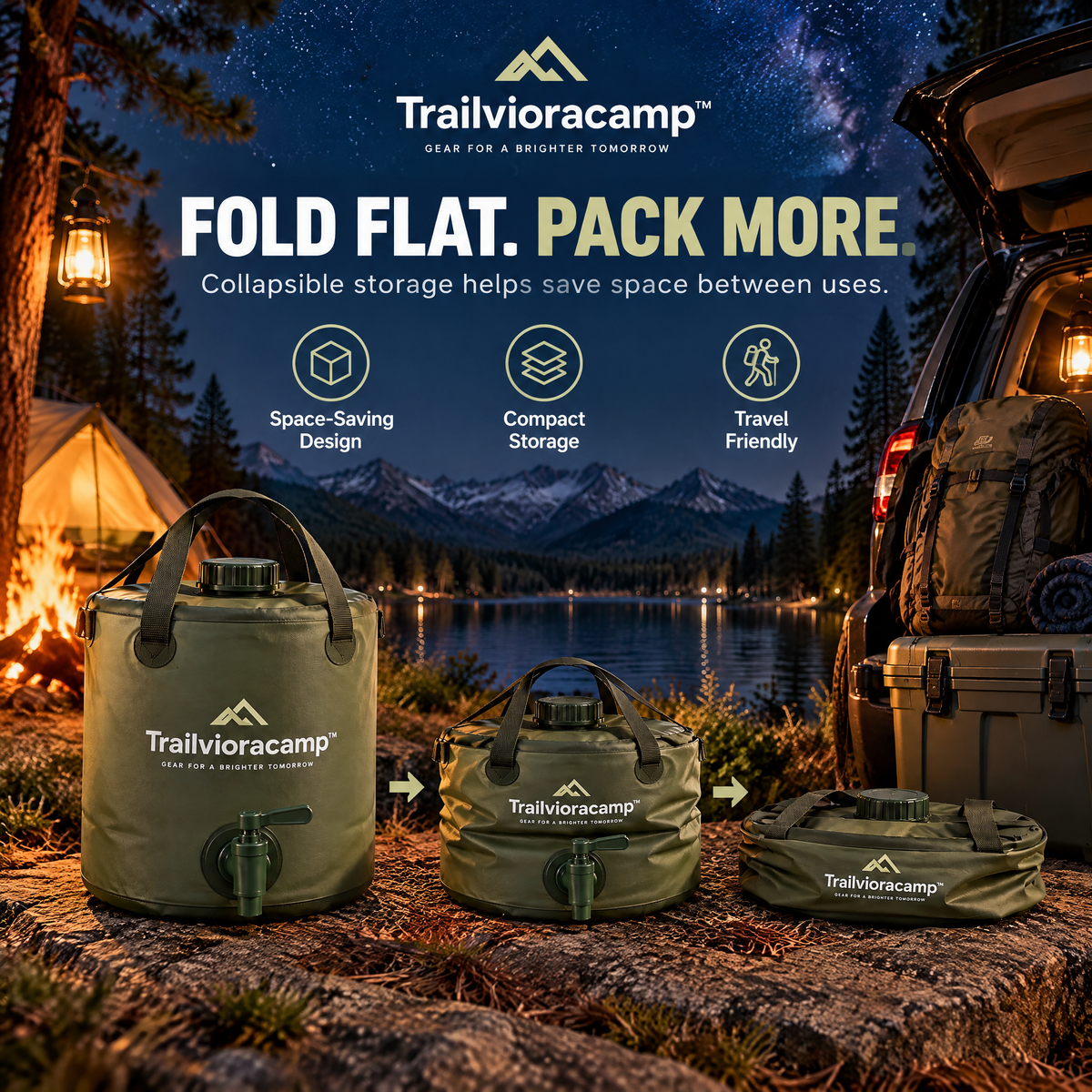 Trailvioracamp™ Collapsible Camping Water Container