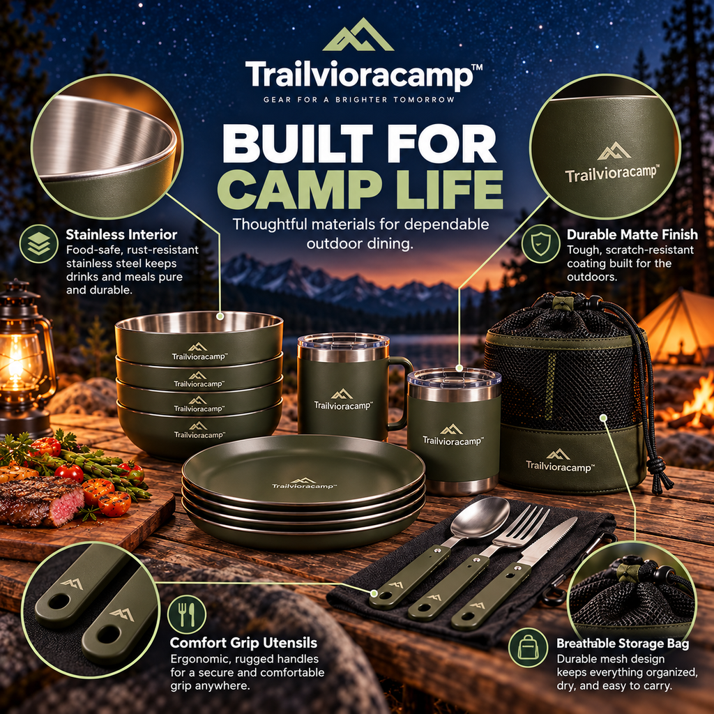 Trailvioracamp™ Camping Tableware Set