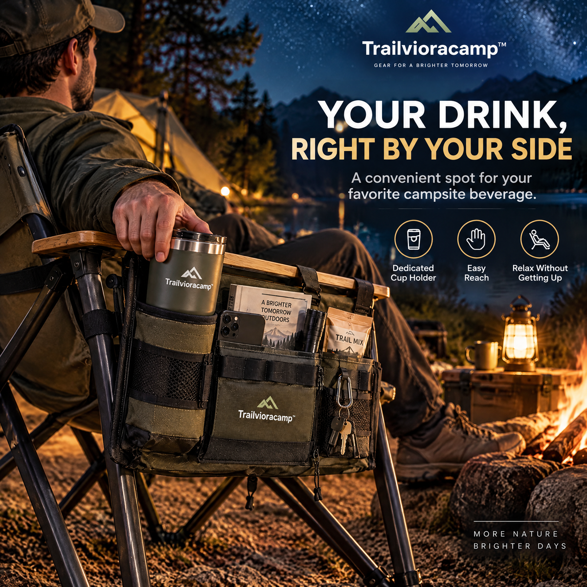 Trailvioracamp™ Camping Chair Side Organizer