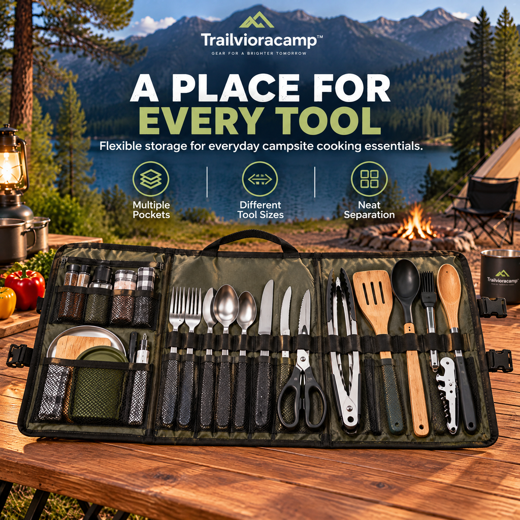 Trailvioracamp™ Camping Utensil Organizer Roll