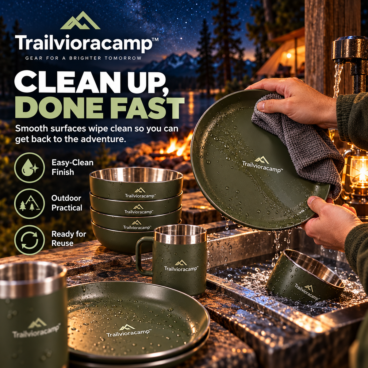 Trailvioracamp™ Camping Tableware Set