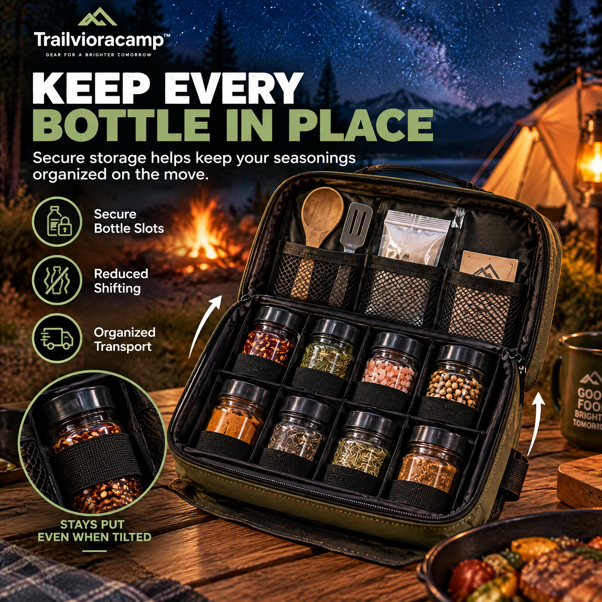 Trailvioracamp™ Camping Spice Organizer