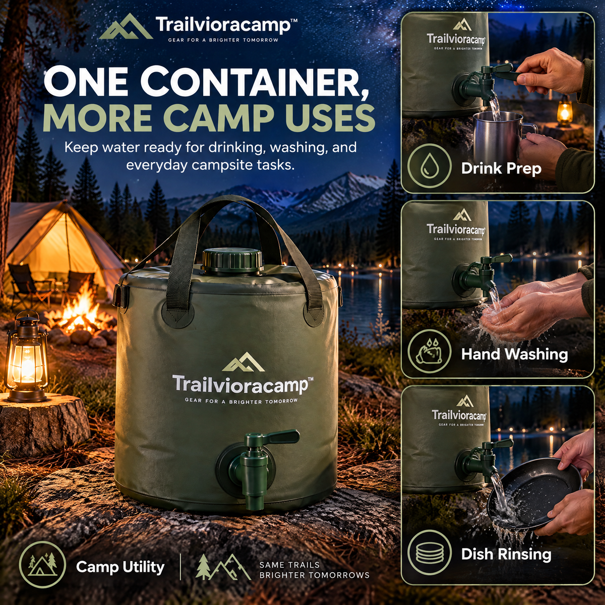 Trailvioracamp™ Collapsible Camping Water Container